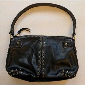VTG Y2K Michael Kors Black Leather Shoulder Hobo Purse Indie Sleaze Whimsygoth